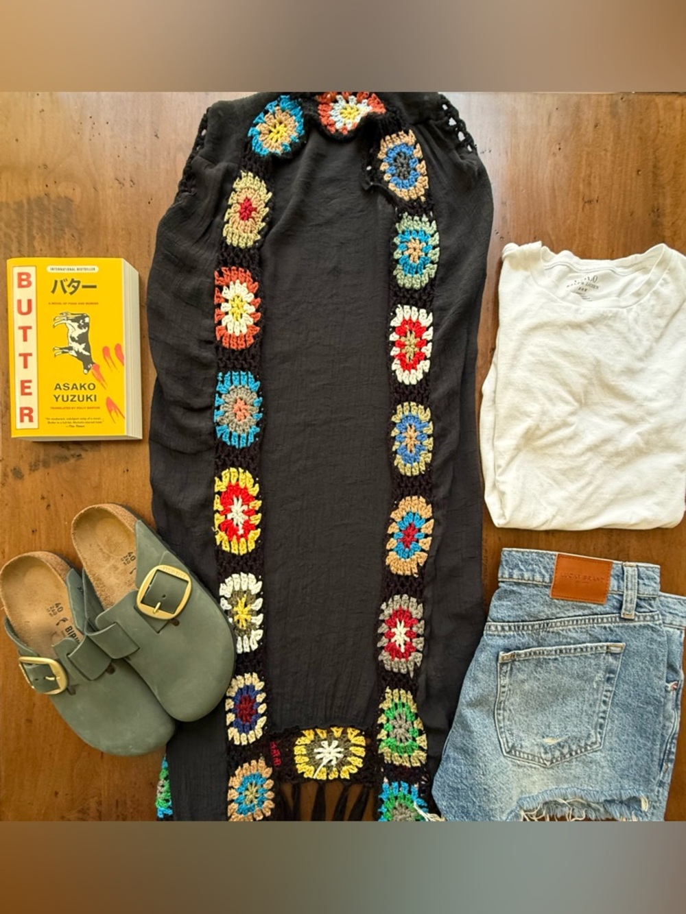 Festival Boho Crochet Fringe Cool Girl Black Cover Up Cardigan